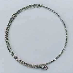 CORRENTE EM AÇO INOXIDÁVEL - CORRENTE CORDÃO BAIANO - LARGURA 1,5MM  TAMANHO 45CM - FECHO LAGOSTA - COMPOSIÇÃO: AÇO INOXIDÁVEL (AÇO2058) ACCR000188