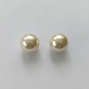 BRINCO FOLHEADO A OURO - BANHADO COM 5 MILÉSIMOS + VERNIZ DIAMOND -  BRINCO DE PINO PÉROLA 11MM - (OURO321) OUBR000236