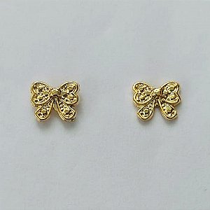 BRINCO FOLHEADO A OURO - BANHADO COM 5 MILÉSIMOS + VERNIZ DIAMOND -  BRINCO DE PINO LAÇO 8MM - (OURO329) OUBR000244