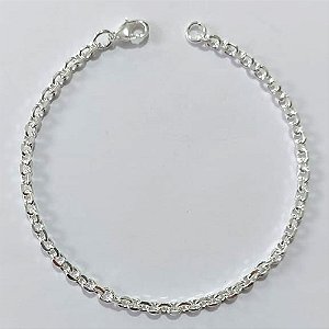 PULSEIRA FOLHEADA A PRATA COM 50 MILÉSIMOS + VERNIZ DIAMOND - PULSEIRA CARTIER CURTA 21CM PRPS001172