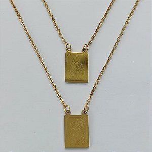 ESCAPULÁRIO EM AÇO INOXIDÁVEL -  ESCAPULÁRIO DOURADO SÃO JORGE - TAMANHO: 60CM - COMPOSIÇÃO: AÇO INOXIDÁVEL - (AÇO2072) ACES000104