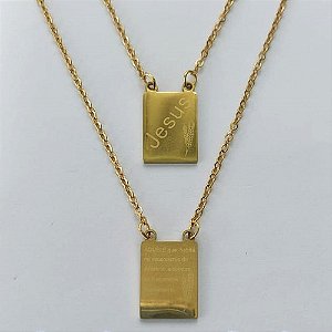 ESCAPULÁRIO EM AÇO INOXIDÁVEL -  ESCAPULÁRIO DOURADO JESUS - TAMANHO: 60CM - COMPOSIÇÃO: AÇO INOXIDÁVEL - (AÇO2073) ACES000105