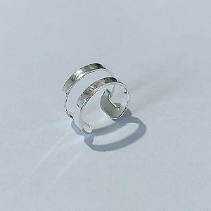 BRINCO FOLHEADA A PRATA COM 50 MILÉSIMOS + VERNIZ DIAMOND - BRINCO EAR CUFF VAZADO 7MM(UNIDADE) PRA566 PRBR001307