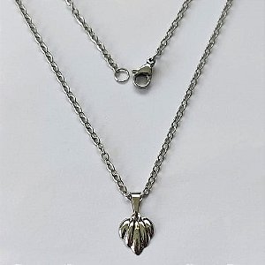 GARGANTILHA EM AÇO INOXIDÁVEL - (ACO03C) GARGANTILHA COM CORRENTE 45CM E PINGENTE CONCHA 11MM - COMPOSIÇÃO: AÇO INOXIDÁVEL - (AÇO2188) ACGG000487