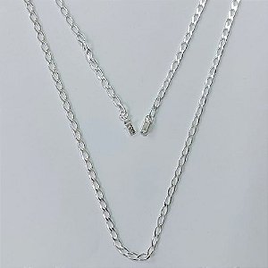 CORRENTE FOLHEADA A PRATA COM 50 MILÉSIMOS + VERNIZ DIAMOND - CORRENTE LARGURA 2MM - TAMANHO: 60CM E FECHO GAVETA (PRA589) PRCR000152