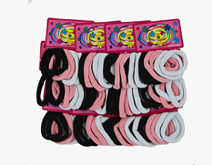 ELÁSTICOS RABICÓS TIPO MEIA PARA CABELO COLORIDAS PACOTE C/72 UNIDADES BPR000013