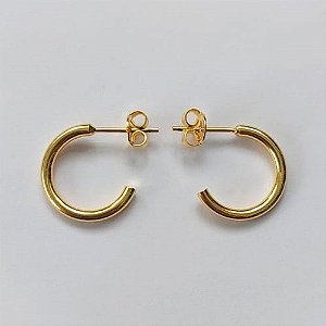 BRINCO FOLHEADO A OURO - BANHADO COM 5 MILÉSIMOS + VERNIZ DIAMOND - BRINCO DE PINO ARGOLA 15MM - (OURO572) OUBR000368