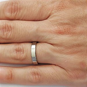 ALIANÇA EM AÇO INOXIDÁVEL 316L LISA LARGURA 3,8MM (VALOR UNITÁRIO) ACAL000033