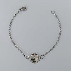 PULSEIRA EM AÇO INOXIDÁVEL - (ACO12) - PULSEIRA ESPÍRITO SANTO 11MM TAMANHO 14CM - FECHO LAGOSTA - COMPOSIÇÃO: AÇO INOXIDÁVEL - (AÇO2346) ACPS000729