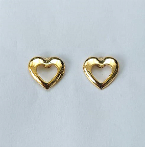 BRINCO FOLHEADO A OURO - BANHADO COM 5 MILÉSIMOS + VERNIZ DIAMOND - BRINCO DE PINO - 10MM - (OURO613) OUBR000468