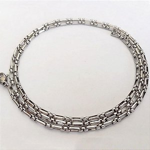 CORRENTE EM AÇO INOXIDÁVEL - CORRENTE 45CM COM FECHO LAGOSTA - LARGURA 2,5MM - (BCOL058) ACCR000202