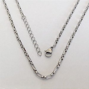 SHOCKER EM AÇO INOXIDÁVEL - CORRENTE 40CM COM FECHO LAGOSTA + EXTENSOR - LARGURA 2,5MM - (BCOL058) ACSH000001