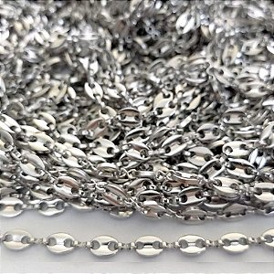 CORRENTE EM AÇO INOXIDÁVEL - CORRENTE VENDIDA POR METRO - LARGURA 5MM - (BCOL067) ACCR000206