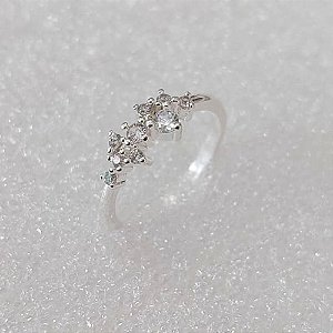 ANEL FOLHEADO A PRATA COM 50 MILÉSIMOS + VERNIZ DIAMOND ANEL FALANGE COM MICROS ZIRCÔNIAS PRAN000070