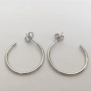BRINCO EM AÇO INOXIDÁVEL - BRINCO DE ARGOLA 2MM LARGURA 1MM- COMPOSIÇÃO: AÇO INOXIDÁVEL - ACBR000477
