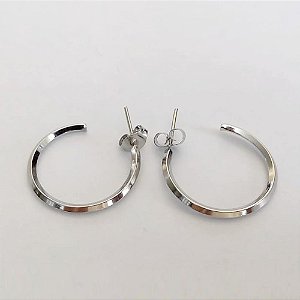 BRINCO EM AÇO INOXIDÁVEL - BRINCO DE ARGOLA 2MM LARGURA 1.5MM- COMPOSIÇÃO: AÇO INOXIDÁVEL - ACBR000478