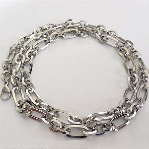 CORRENTE EM AÇO INOXIDÁVEL - CORRENTE 50CM - LARGURA 6MM + FECHO LAGOSTA - (BCOL037) ACCR000210