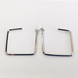 BRINCO EM AÇO INOXIDÁVEL - BRINCO DE ARGOLA QUADRADA 4X4CM COMPOSIÇÃO: AÇO INOXIDÁVEL(ACO0190) - ACBR000479
