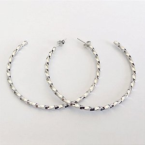 BRINCO EM AÇO INOXIDÁVEL - BRINCO DE ARGOLA TORCIDA 50MM COMPOSIÇÃO: AÇO INOXIDÁVEL(ACO0191) - ACBR000480