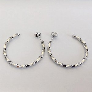BRINCO EM AÇO INOXIDÁVEL - BRINCO DE ARGOLA TORCIDA 30MM COMPOSIÇÃO: AÇO INOXIDÁVEL(ACO0192) - ACBR000481