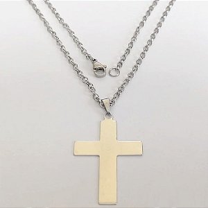 GARGANTILHA EM AÇO INOXIDÁVEL - CORRENTE DE 50CM (13) PINGENTE CRUCIFIXO 35MM ACGG000521