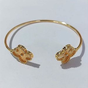 PULSEIRA FOLHEADO A OURO - BANHADO COM 5 MILÉSIMOS + VERNIZ DIAMOND - PULSEIRA(BRACELETE) TREVO 15MM(OURO1200) OUPS0000120