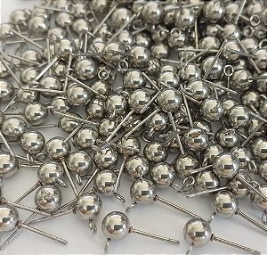 ACESSÓRIO EM AÇO INOXIDÁVEL - BASE PARA BRINCO COM TARRAXA 5MM (VENDIDA POR PAR) - (AÇO0100) ACAC000047