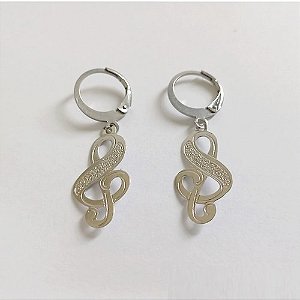 BRINCO EM AÇO INOXIDÁVEL - BRINCO DE ARGOLA DE PRESSÃO SÍMBOLO MUSICAL 2MM - COMPOSIÇÃO: AÇO INOXIDÁVEL (AÇO0293) - ACBR000485