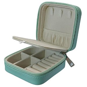 PORTA JÓIAS EM CAMURÇA 5X10X10 VERDE CLARO PREB000065