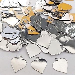 ACESSÓRIO EM AÇO INOXIDÁVEL - ACESSÓRIO CORAÇÃO LISO 12MM (PARA GRAVAÇÃO) COM 1 FURO - (AÇO0333) ACAC000062