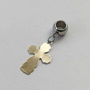 BERLOQUE EM AÇO INOXIDÁVEL - PARA PULSEIRAS TIPO PANDORA( COMPATÍVEIS COM PULSEIRAS DE AÇO ESTILO PANDORA) - CRUCIFIXO 12X21MM - COMPOSIÇÃO 100% AÇO INOXIDÁVEL - (AÇO1360) ACBQ000058