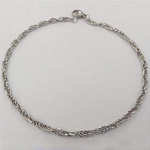 TORNOZELEIRA EM AÇO INOXIDÁVEL - TORNOZELEIRA CORDÃO 3,3MM - TAMANHO: 26CM - COMPOSIÇÃO: AÇO INOXIDÁVEL (AÇO26) ACTO0000017