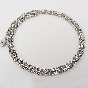 CORRENTE EM AÇO INOXIDÁVEL - CORRENTE CORDÃO - TAMANHO 45CM - LARGURA 3,3MM (AÇO26) - FECHO LAGOSTA - COMPOSIÇÃO: AÇO INOXIDÁVEL - ACCR000219