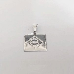 PINGENTE EM AÇO INOXIDÁVEL - PINGENTE BANDEIRA DO BRASIL 1X1,5CM - COMPOSIÇÃO: AÇO INOXIDÁVEL - ACPG000087