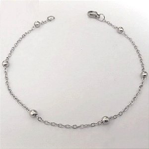 PULSEIRA EM AÇO INOXIDÁVEL - PULSEIRA DE BOLINHAS - TAMANHO 18CM - FECHO LAGOSTA - COMPOSIÇÃO: AÇO INOXIDÁVEL - ACPS000761