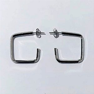 BRINCO EM AÇO INOXIDÁVEL - BRINCO ARGOLA QUADRADA 2,5X25MM (ARGI0145) - COMPOSIÇÃO: AÇO INOXIDÁVEL - (AÇO2236)- ACBR000507