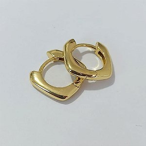 BRINCO FOLHEADO A OURO - BANHADO COM 5 MILÉSIMOS + VERNIZ DIAMOND - BRINCO DE ARGOLA QUADRADA 15MM - LARGURA 2,5MM OUBR000517