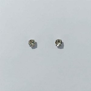 BRINCO EM AÇO INOXIDÁVEL - BRINCO AÇO INOX STRASS BRANCA 4MM - COMPOSIÇÃO: AÇO INOXIDÁVEL - (AÇO3011)- ACBR000529