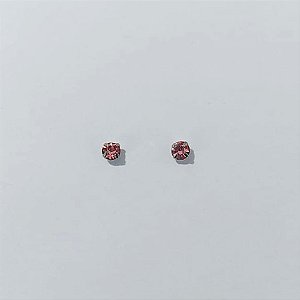 BRINCO EM AÇO INOXIDÁVEL - BRINCO AÇO INOX STRASS ROSA 3MM - COMPOSIÇÃO: AÇO INOXIDÁVEL - (AÇO3014)- ACBR000534