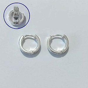 BRINCO FOLHEADO A PRATA COM 50 MILÉSIMO+ VERNIZ DIAMOND - BRINCO ARGOLA ESTILO CARTIER 14MM PRBR001562