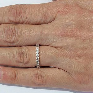 ANEL FOLHEADO A PRATA COM 50 MILÉSIMOS + VERNIZ DIAMOND- ANEL COM MICRO ZIRCÔNIAS LARGURA 2MM PRAN000079