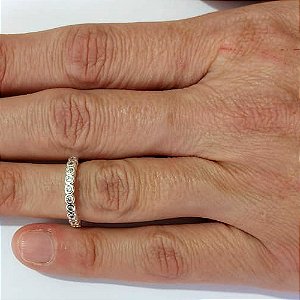 ANEL FOLHEADO A PRATA COM 50 MILÉSIMOS + VERNIZ DIAMOND ANEL FALANGE COM MICRO ZIRCÔNIAS PRAN000080