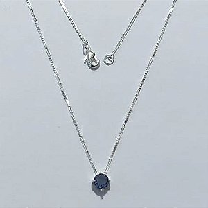 GARGANTILHA FOLHEADA A PRATA COM 50 MILÉSIMOS + VERNIZ DIAMOND - GARGANTILHA CORRENTE VENEZIANA PONTO DE LUZ 6MM LILÁS PRGG001497