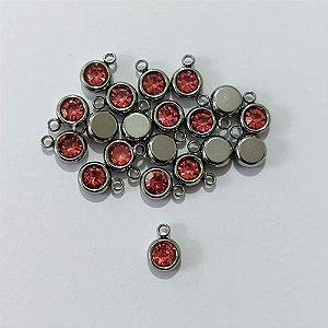 ACESSÓRIOS EM AÇO INOXIDÁVEL - PINGENTE SOLITÁRIO COM PEDRA EM ZIRCÔNIA ROSA 6MM - ACAC000072