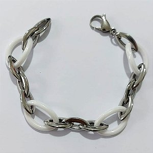 PULSEIRA EM AÇO INOXIDÁVEL - PULSEIRA 19CM COM ELOS E FECHO LAGOSTA - ACPS000774