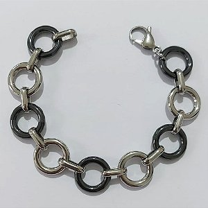 PULSEIRA EM AÇO INOXIDÁVEL - PULSEIRA 18CM COM ELOS E FECHO LAGOSTA - ACPS000775