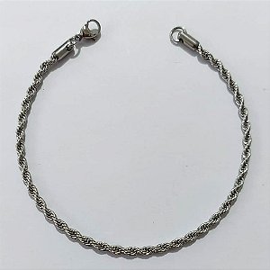PULSEIRA EM AÇO INOXIDÁVEL - PULSEIRA 20CM CORDÃO BAIANO LARGURA 2MM + FECHO LAGOSTA ACPS000800