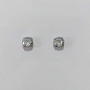 BRINCO EM AÇO INOXIDÁVEL- BRINCO DE PINO ZIRCÔNIA REDONDA 8MM ACBR000565