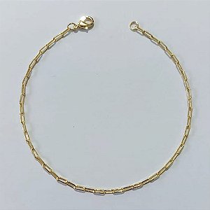 PULSEIRA FOLHEADA A OURO - BANHADO COM 3 MILÉSIMOS + VERNIZ DIAMOND - PULSEIRA 20CM LARGURA 1MM OUPS000200