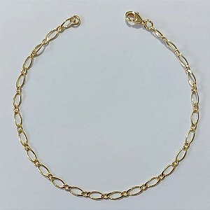 PULSEIRA FOLHEADA A OURO - BANHADO COM 3 MILÉSIMOS + VERNIZ DIAMOND - PULSEIRA 1X1 20CM LARGURA 2MM OUPS000199